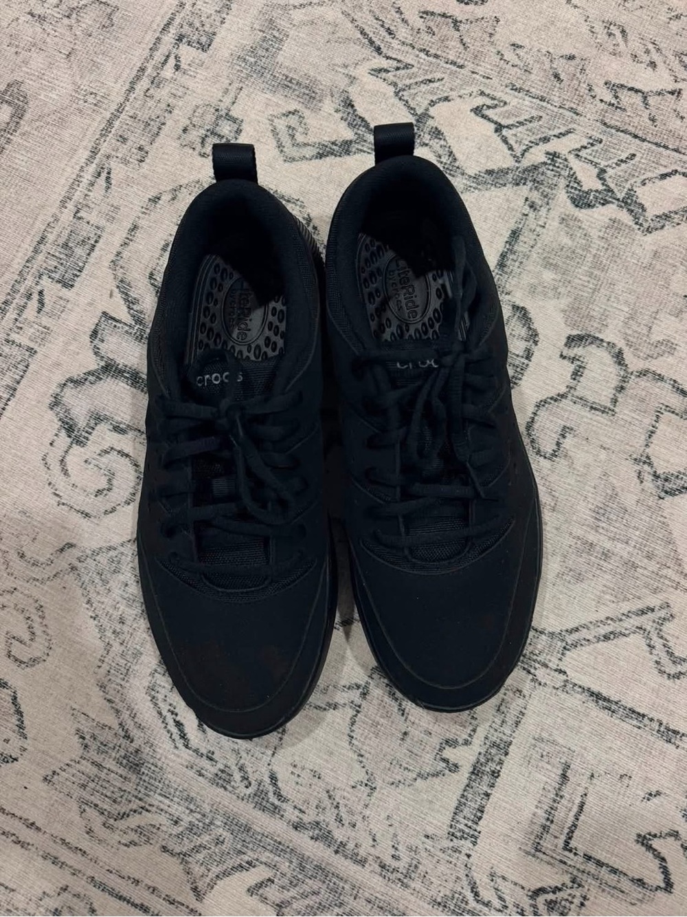CROCS Men’s at Work Black Lace-Up Sneakers